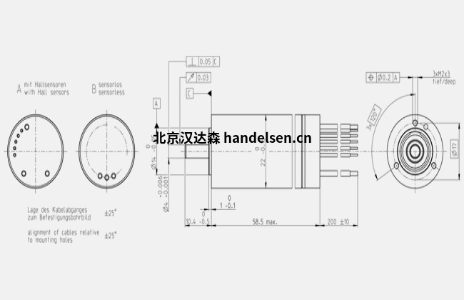 ECX TORQUE 22 L Ø22 mm，無刷，帶霍爾傳感器規格