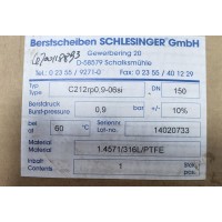 德國Schlesinger破裂盤B10r4500-04用于化工行業現貨